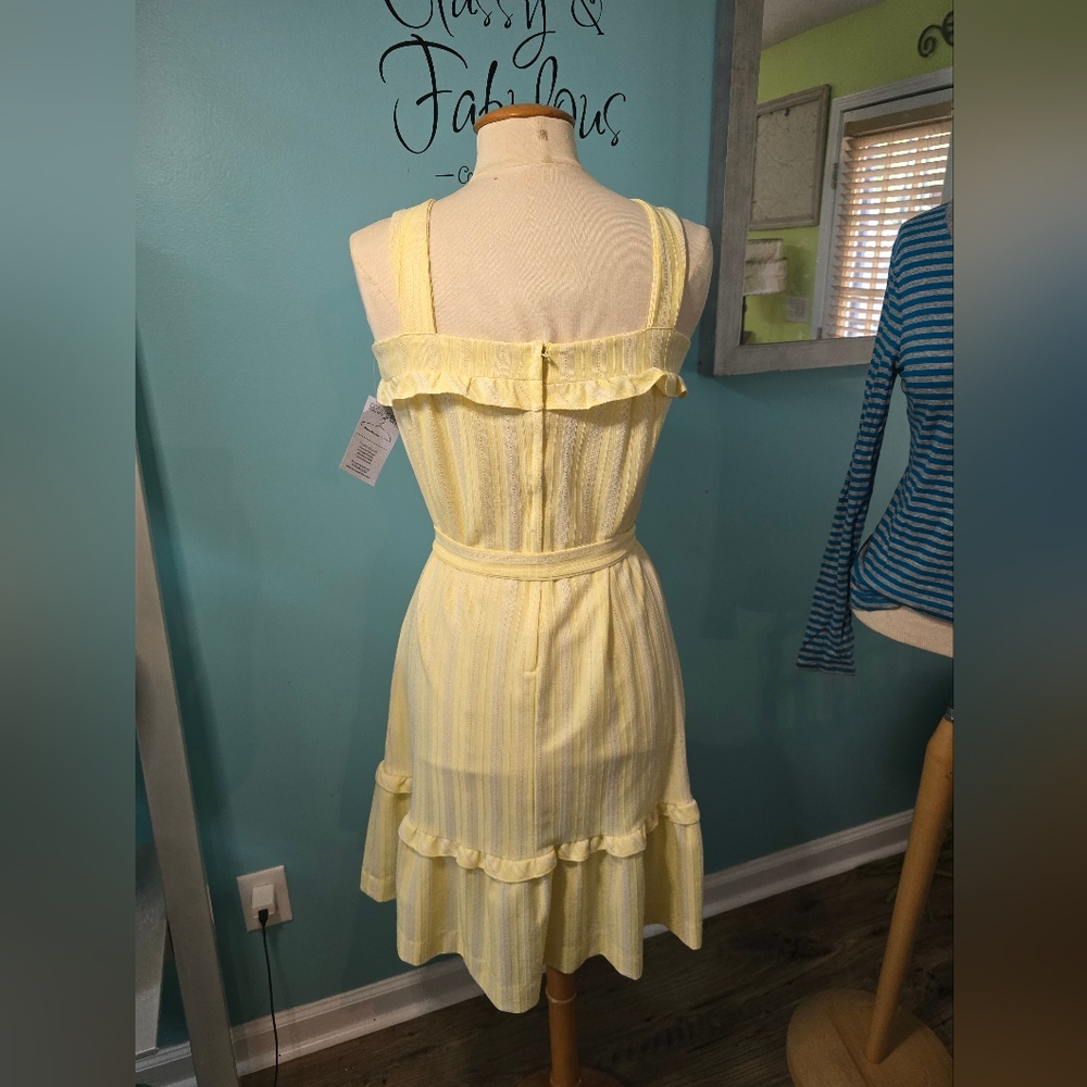 1960's Flirty Yellow Ruffle Sundress - Picture 3 of 5